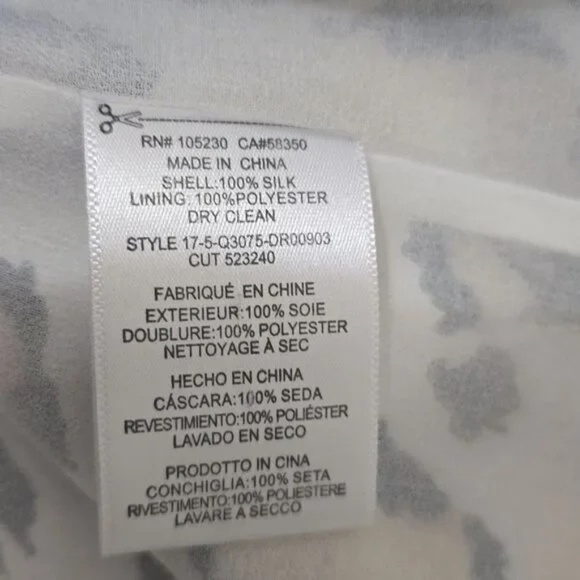 Equipment Leopard Print Dress - Black, White, Tan, Size XL - Picture 2 of 7